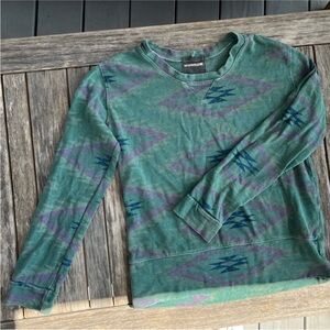 Monrow Green and Purple Patterned Sweatshirt